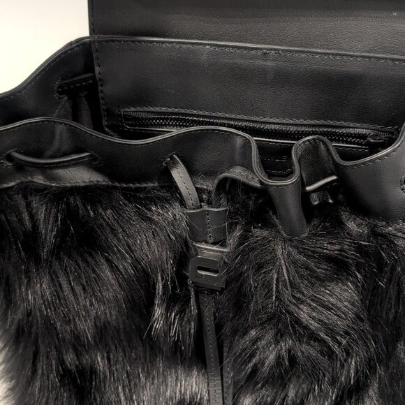 Kendall + Kylie Black Faux Fur Backpack – Glam Texture main image 7